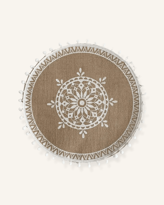 Lot set de table mariage bohème Jute - Matabledeco
