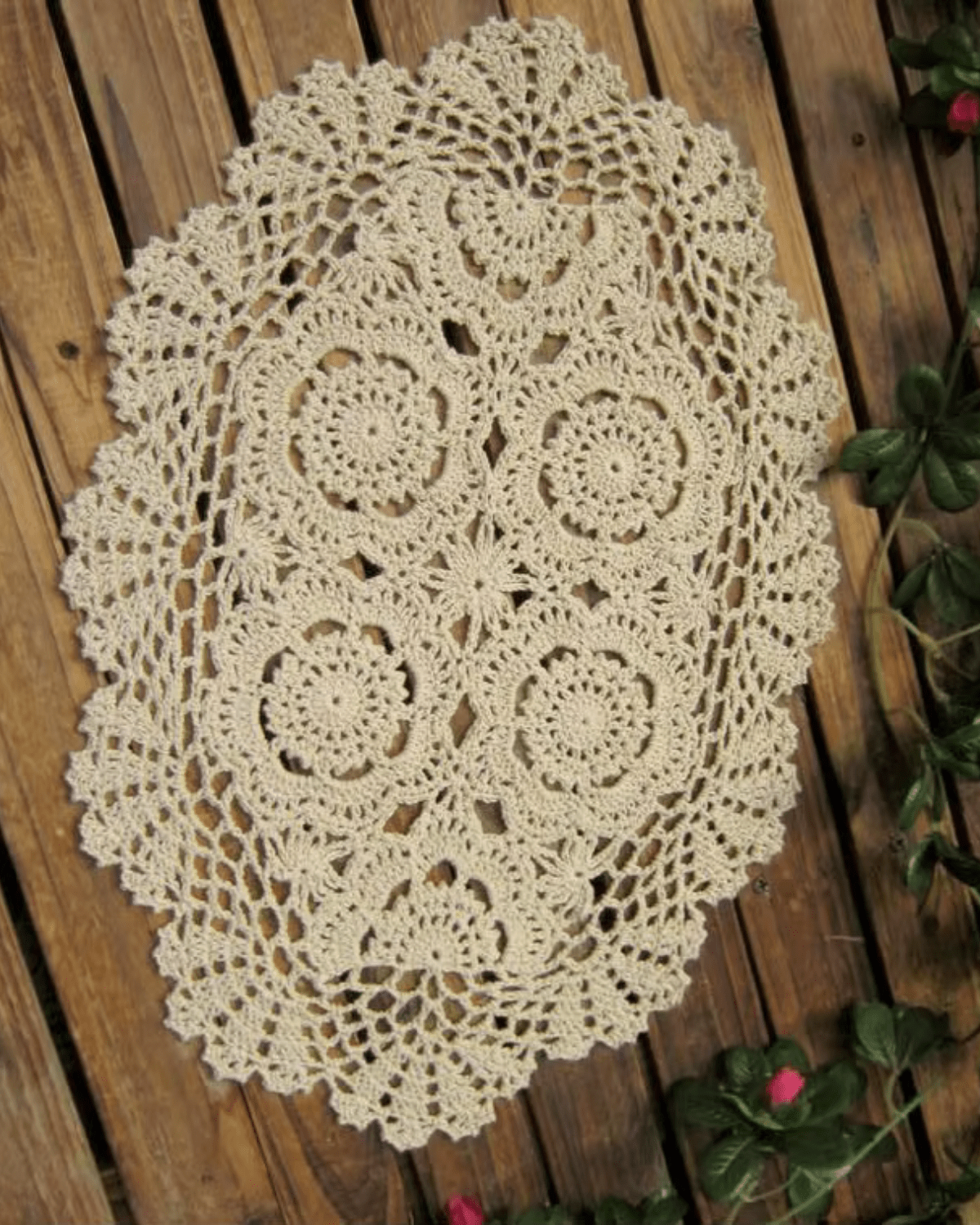 Set de table au crochet Beige - Matabledeco
