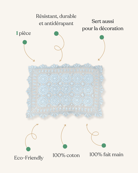 Set de table au crochet Blanc - Matabledeco