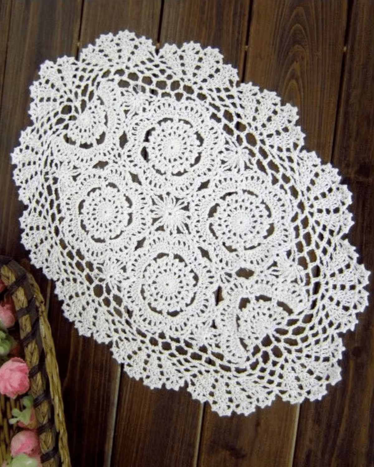 Set de table au crochet Blanc - Matabledeco