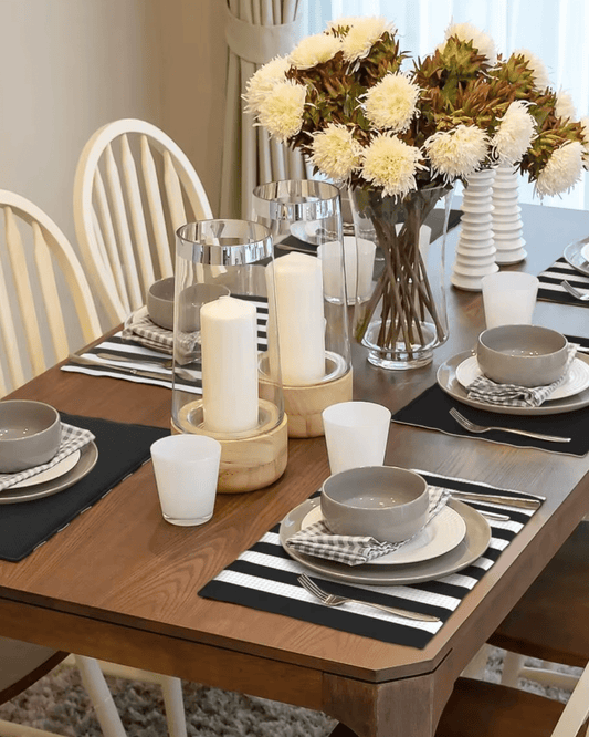 Set de table blanc et noir Blanc et Noir - Matabledeco