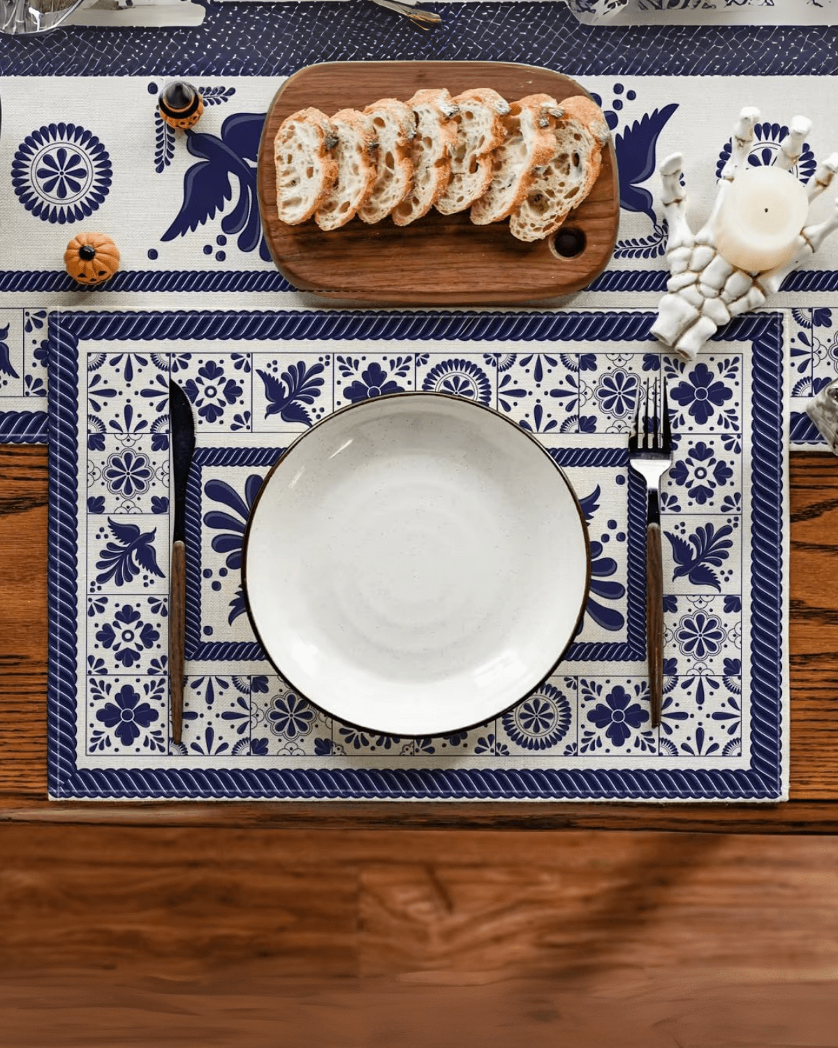 Set de table carreaux ciment Bleu Beige - Matabledeco