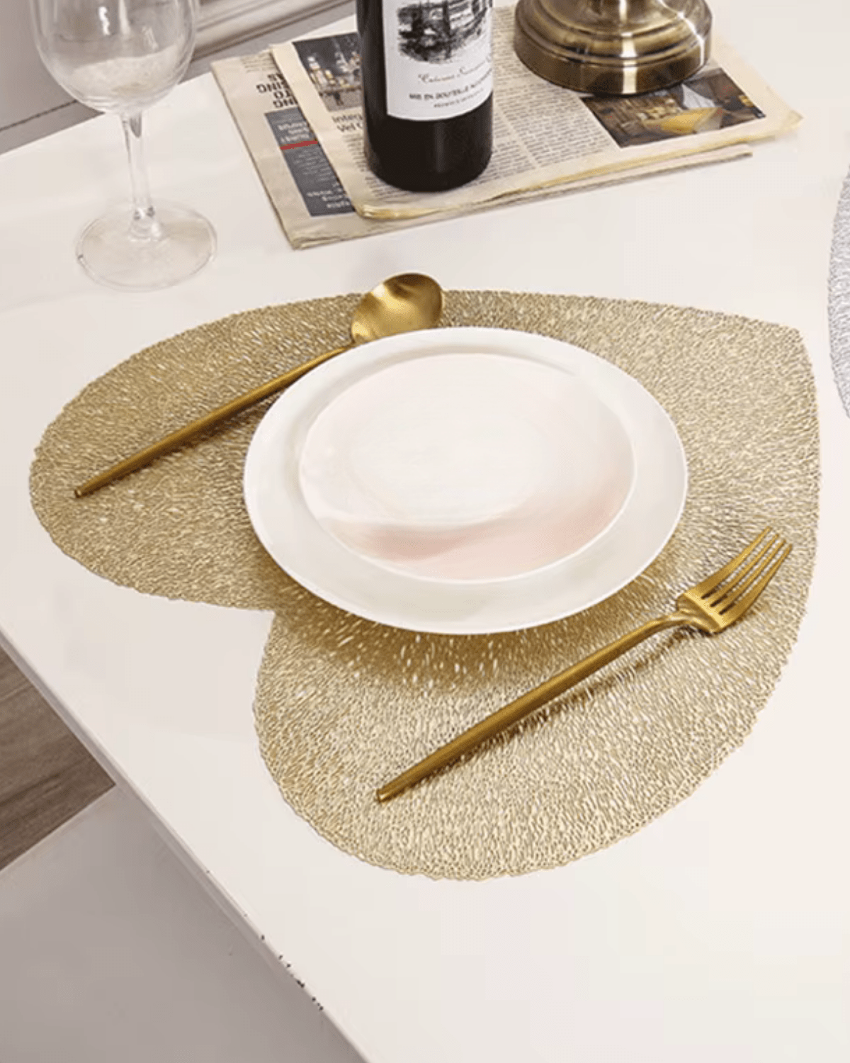 Set de table coeur Doré - Matabledeco