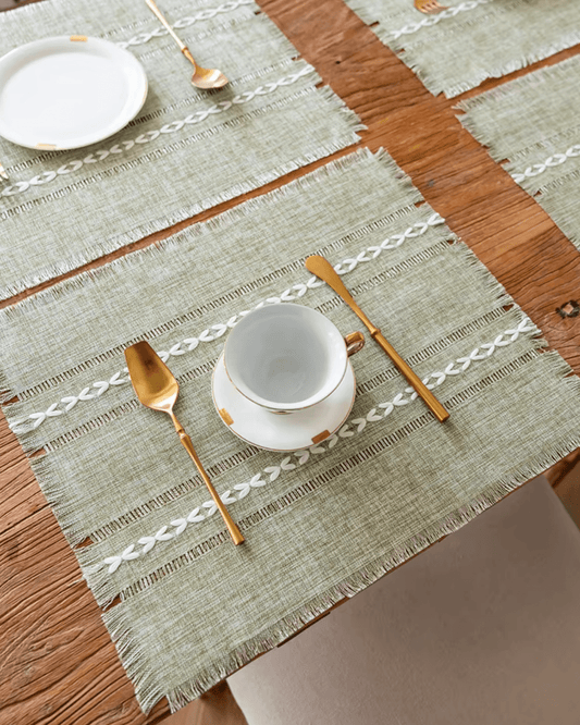 Set de table couture Vert - Matabledeco