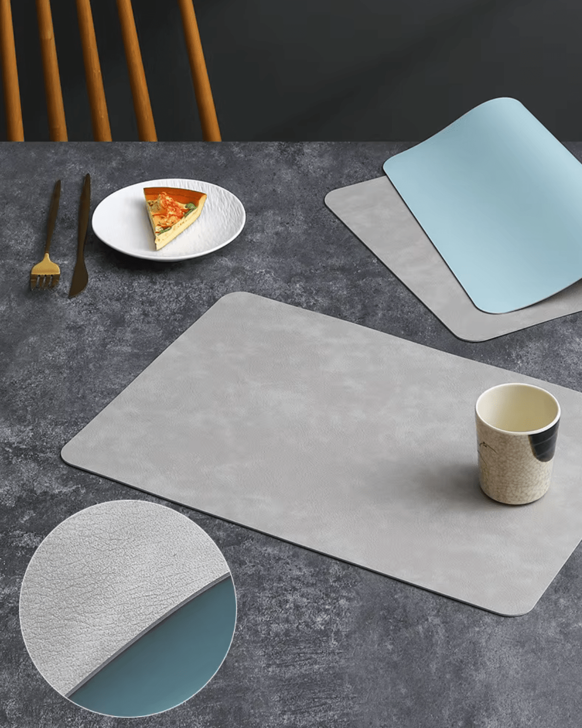 Set de table design luxe Gris clair - Matabledeco