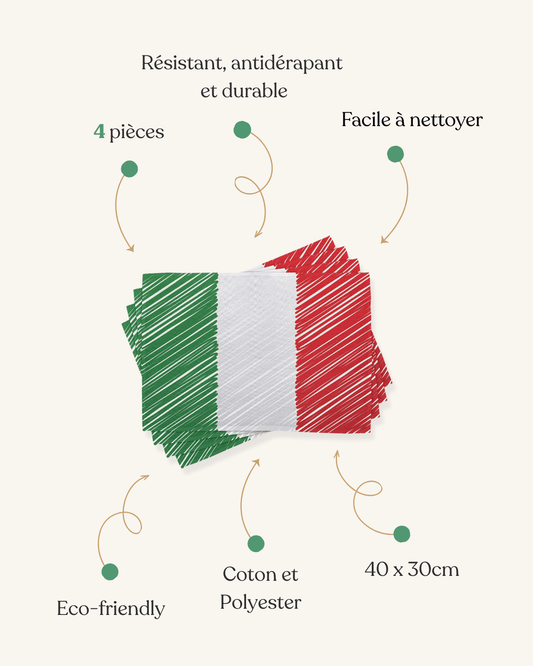 Set de table drapeau italien Motif - Matabledeco
