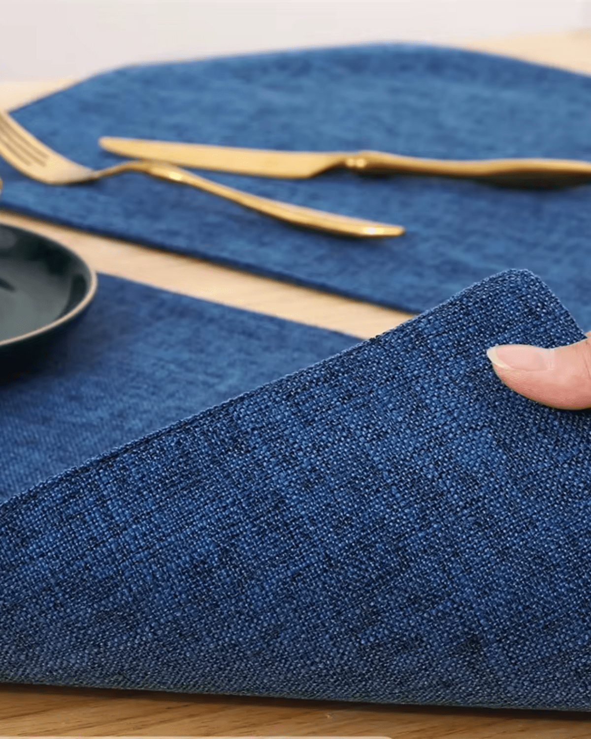Set de table en coton Bleu - Matabledeco