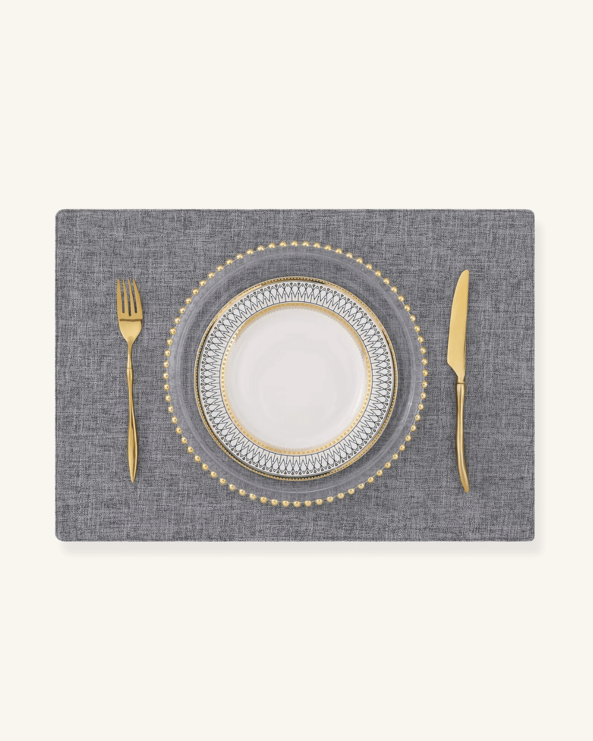 Set de table en coton Gris - Matabledeco
