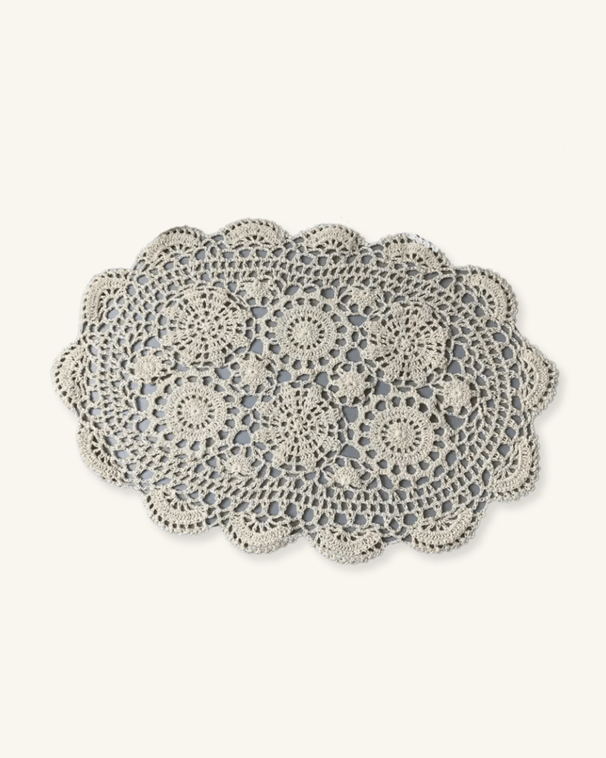 Set de table en crochet avec grille Beige - Matabledeco
