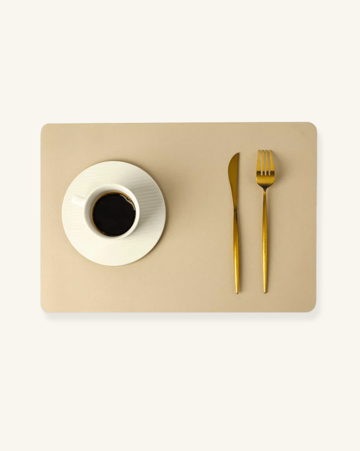 Set de table en cuir synthétique Abricot - Matabledeco