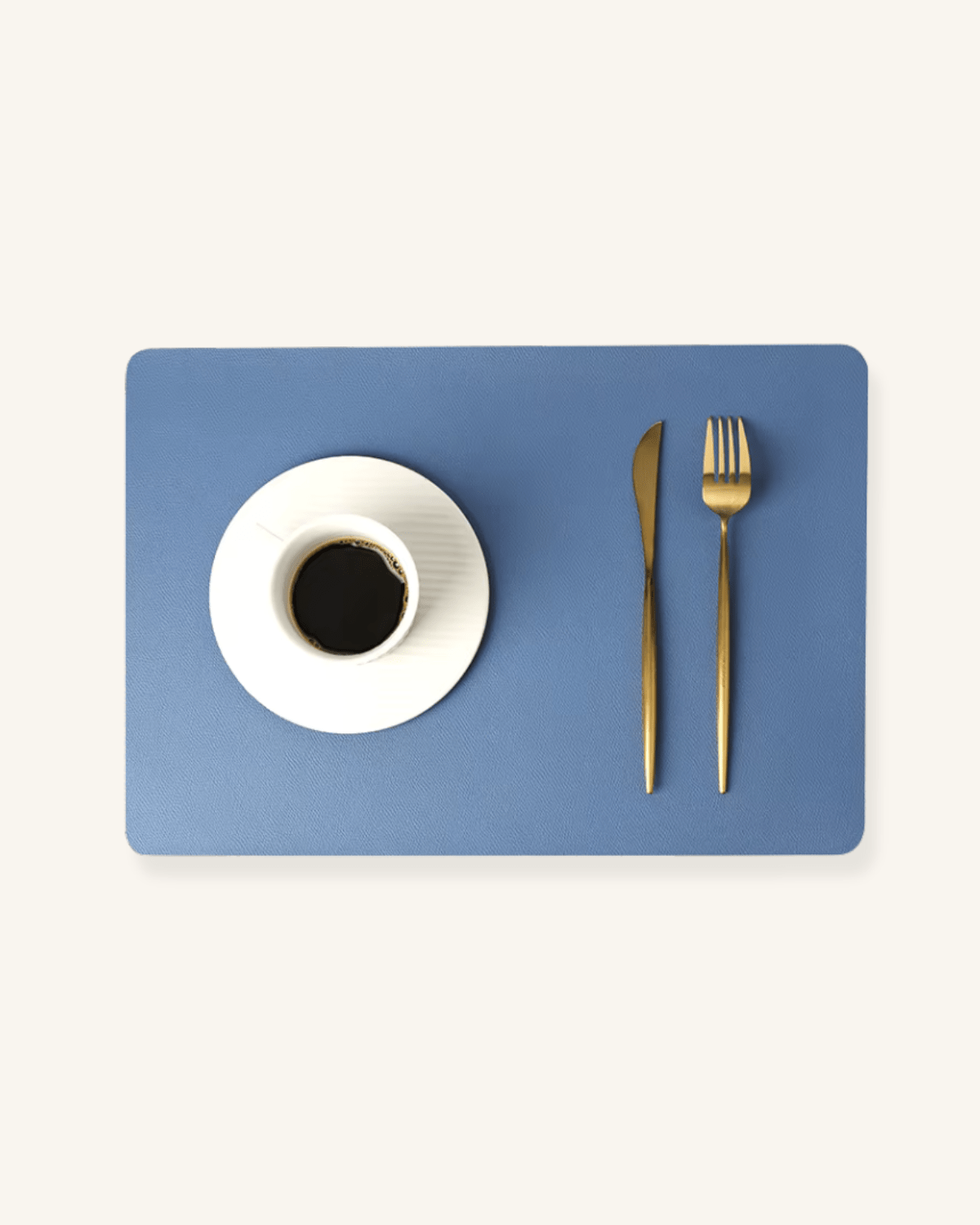 Set de table en cuir synthétique Bleu - Matabledeco