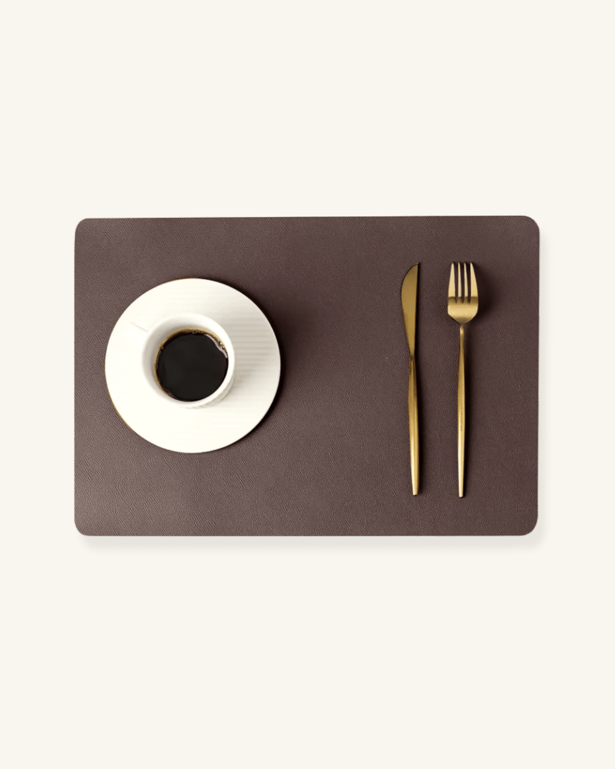 Set de table en cuir synthétique Café - Matabledeco