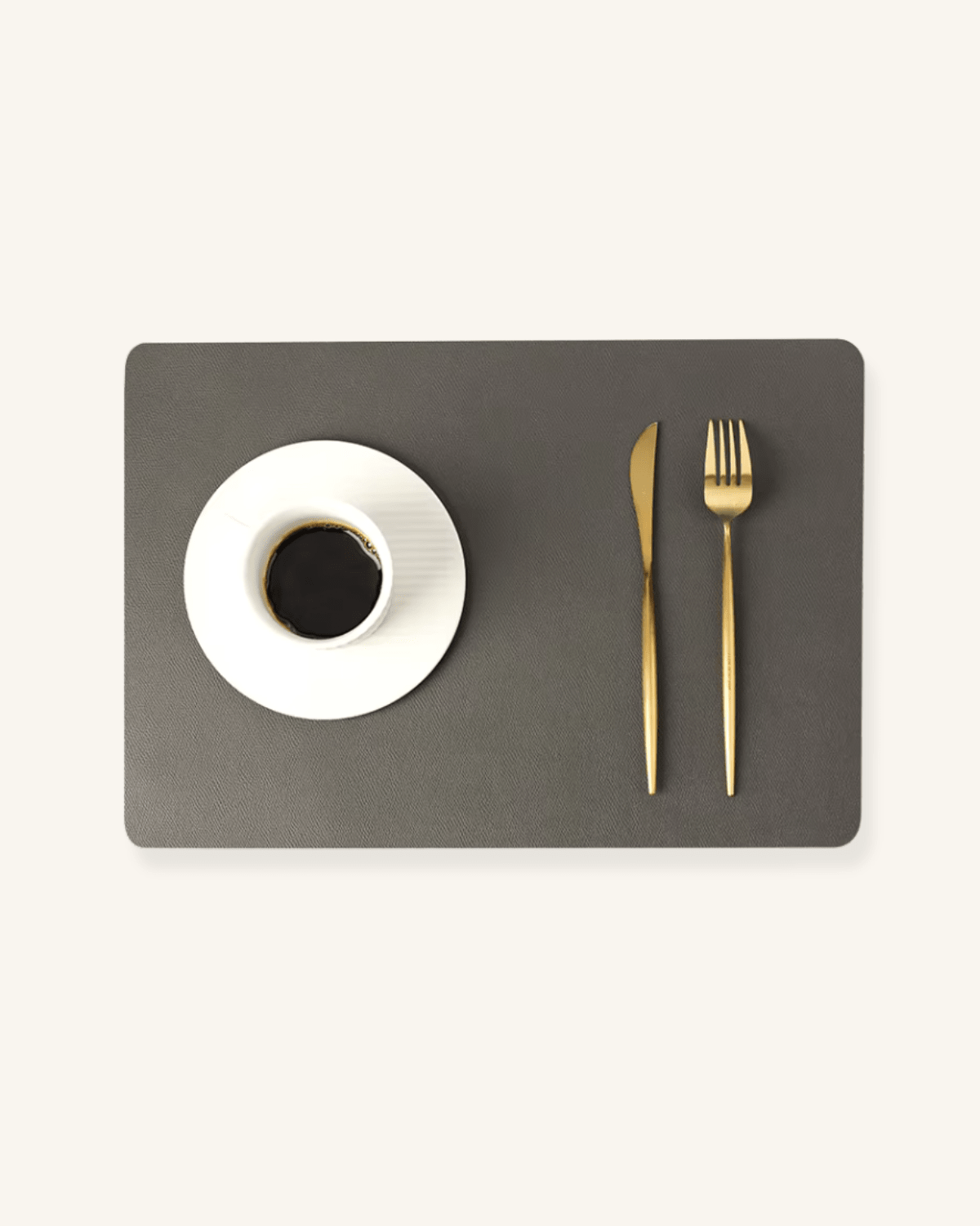 Set de table en cuir synthétique Gris foncé - Matabledeco