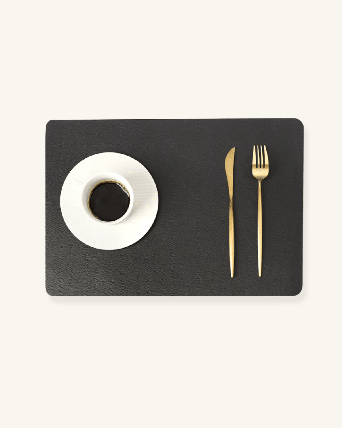 Set de table en cuir synthétique Noir - Matabledeco