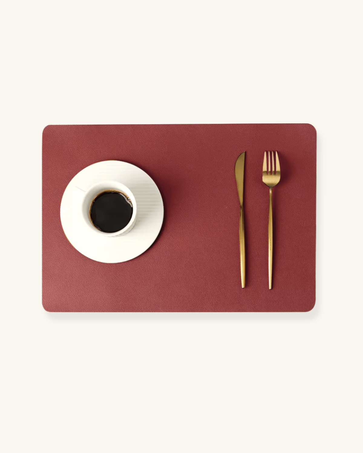 Set de table en cuir synthétique Rouge - Matabledeco