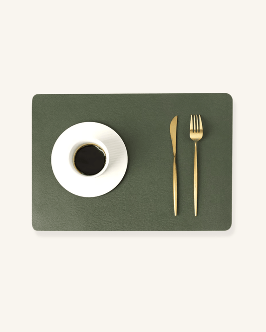 Set de table en cuir synthétique Vert - Matabledeco