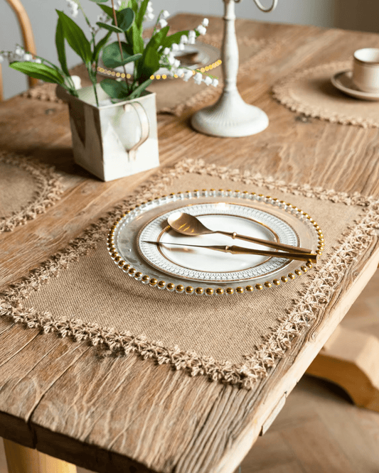 Set de table en jute rectangulaire Jute - Matabledeco