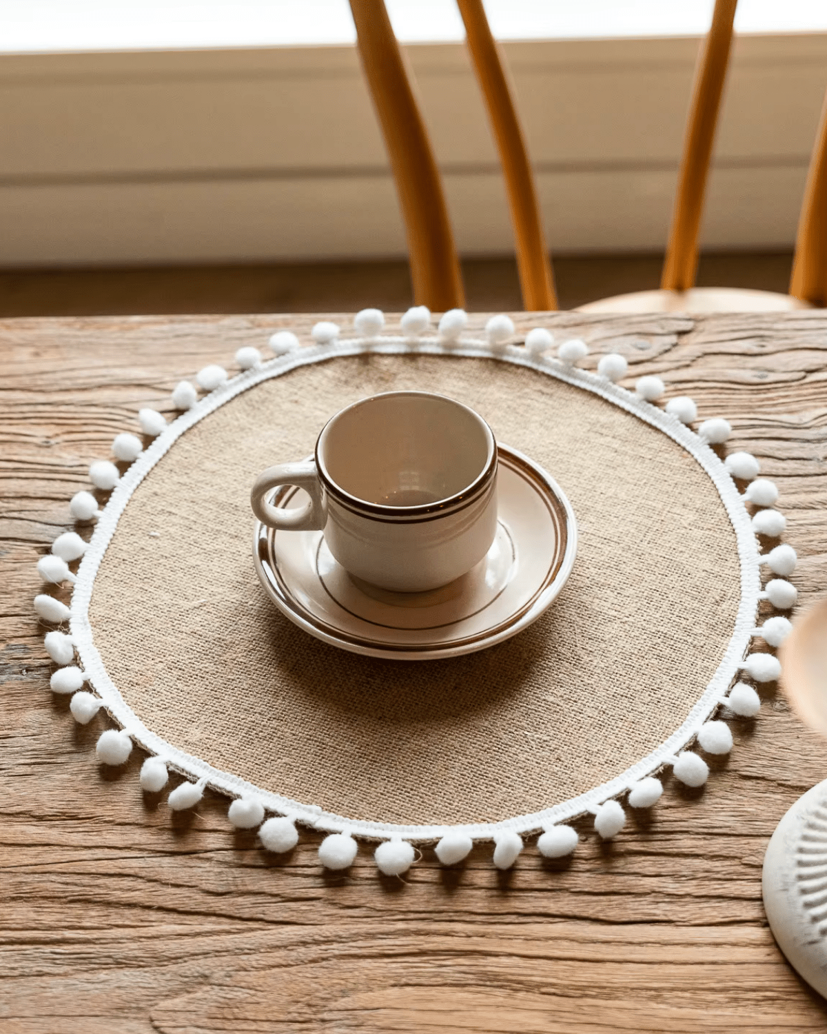 Set de table en jute rond Jute - Matabledeco