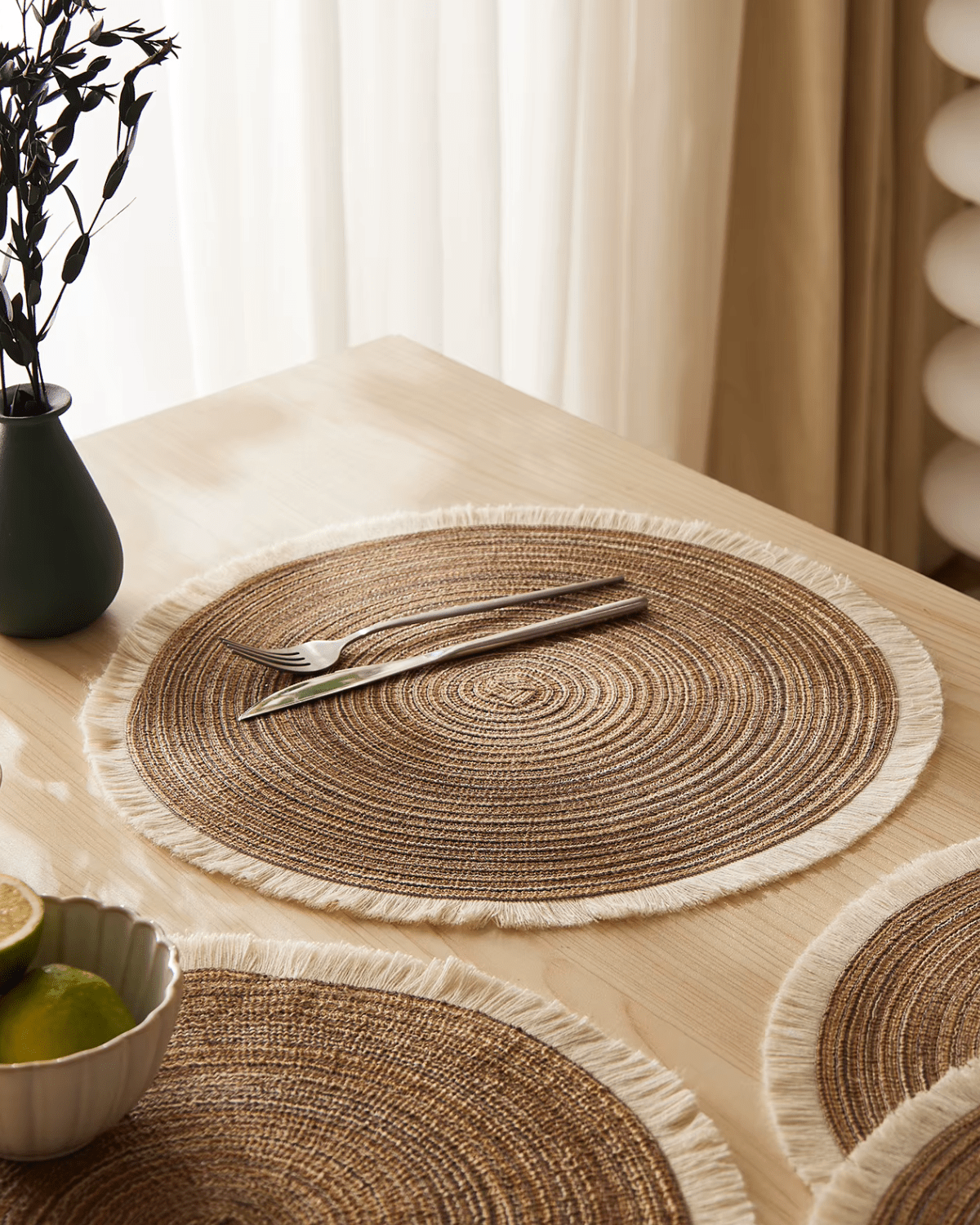 Set de table en paille Marron - Matabledeco