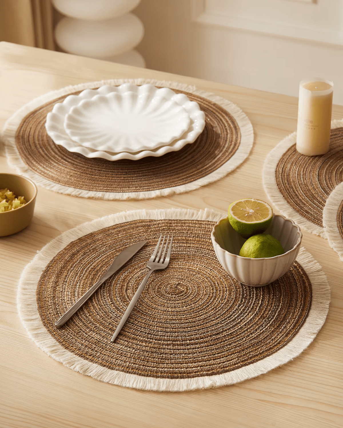Set de table en paille Marron - Matabledeco