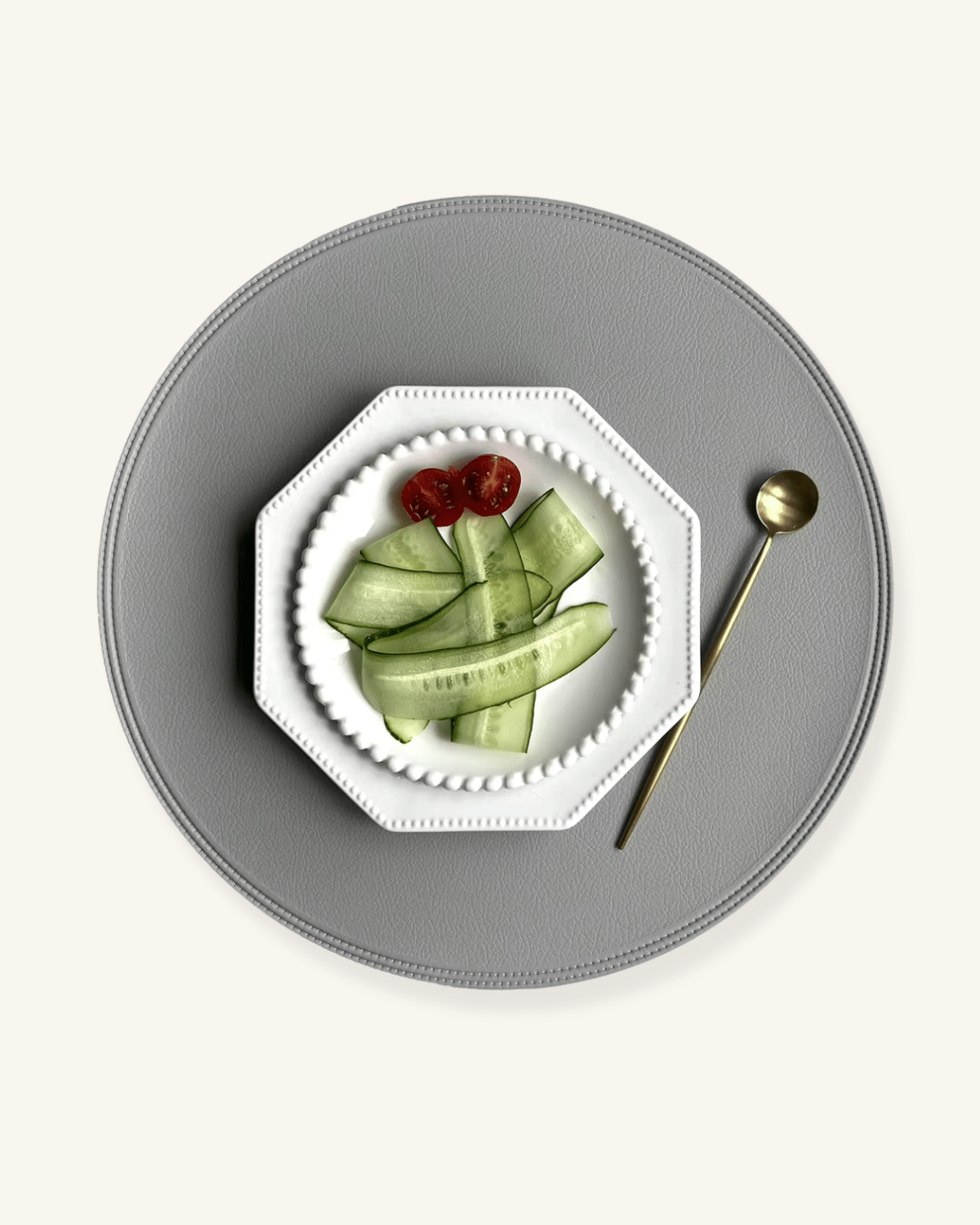 Set de table en simili cuir Gris - Matabledeco