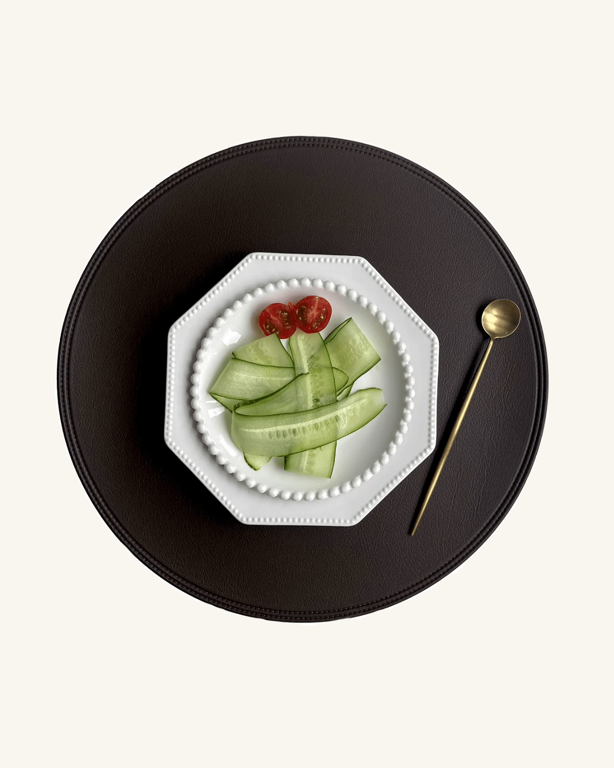 Set de table en simili cuir Noir - Matabledeco