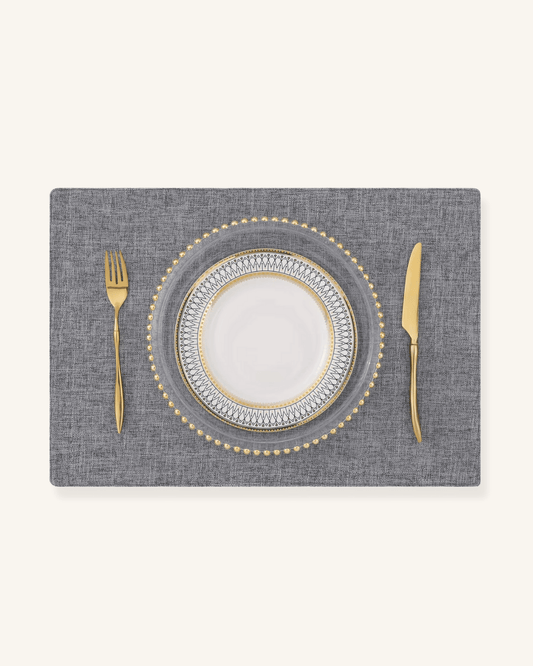 Set de table en tissu lavable Gris - Matabledeco