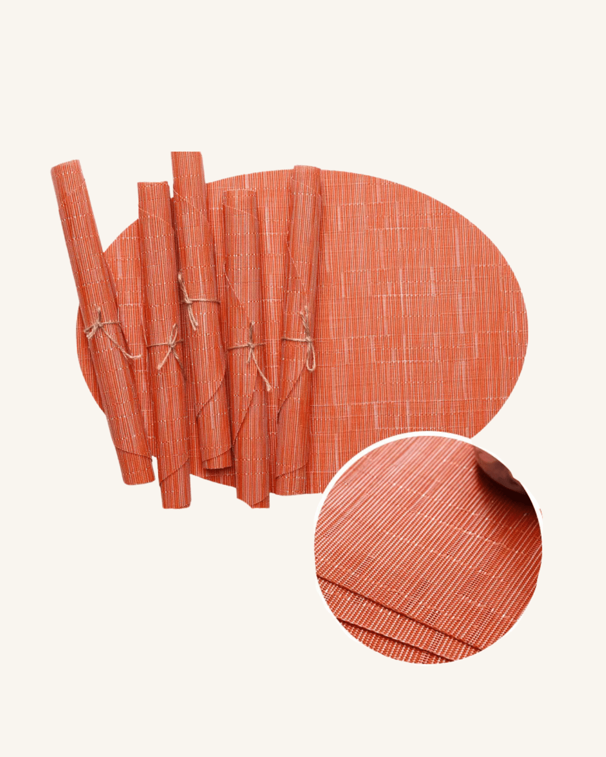 Set de table enduit Orange - Matabledeco