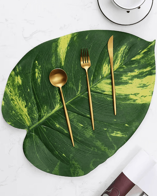 set de table feuillage Vert Canna - Matabledeco
