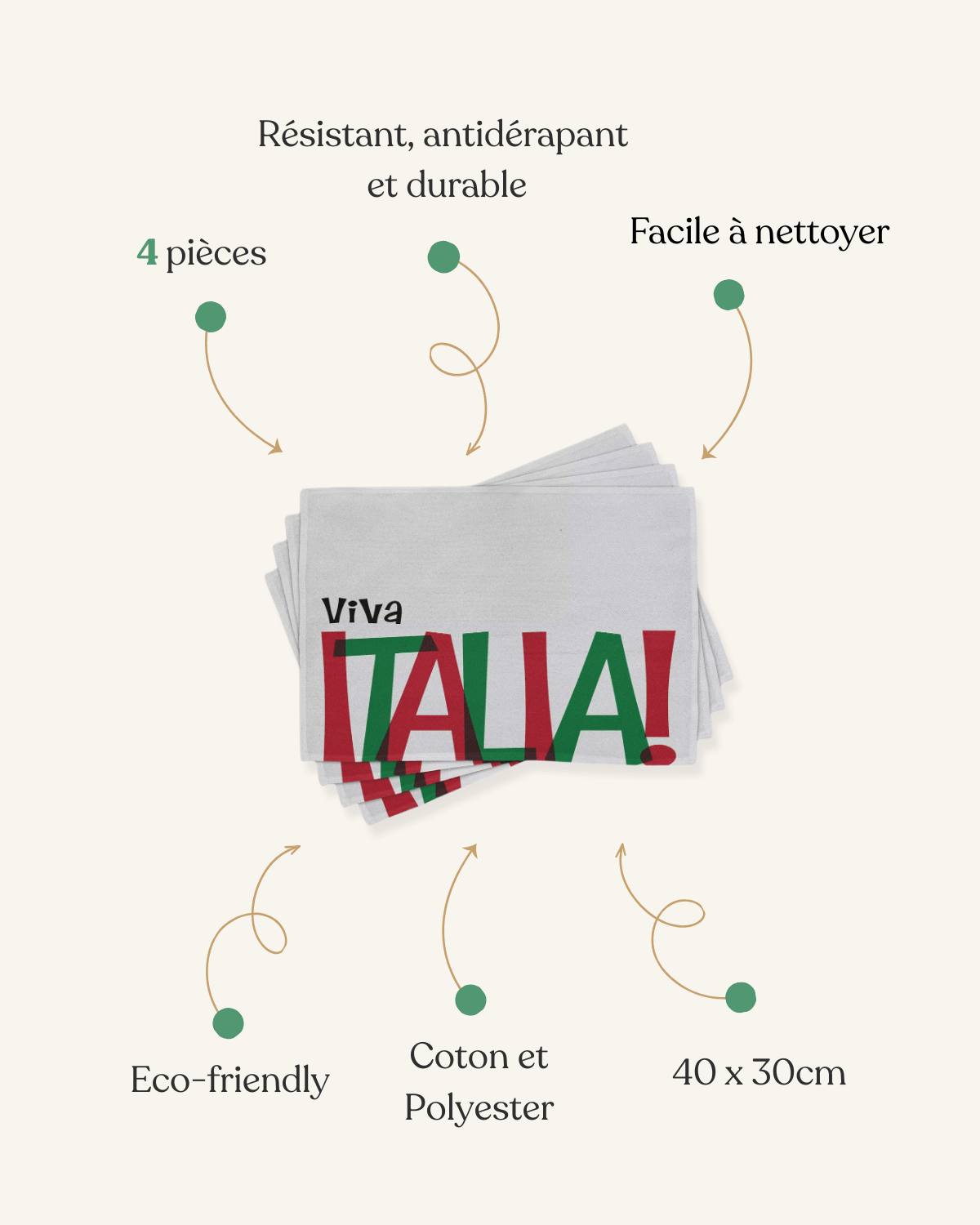 Set de table italien Motif - Matabledeco