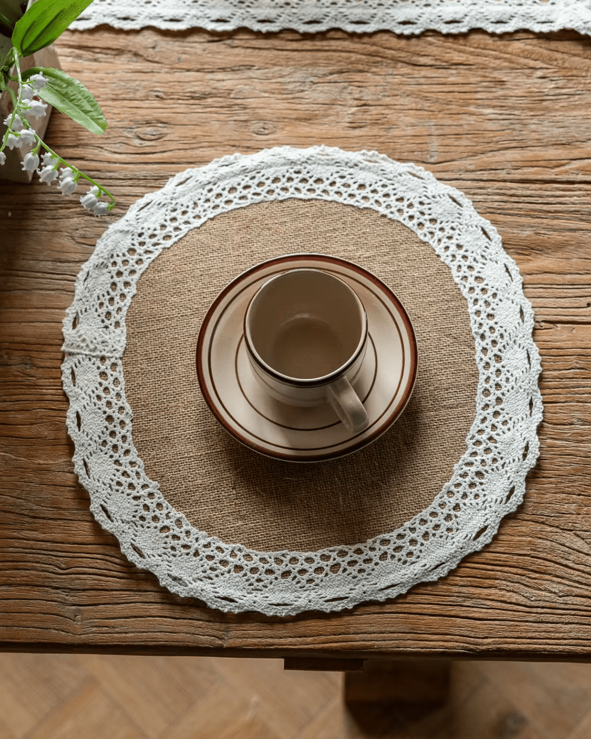 Set de table jute dentelle Jute - Matabledeco