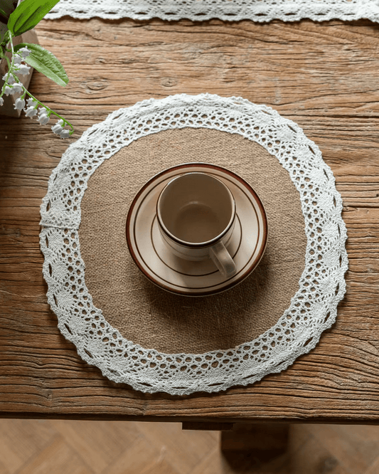 Set de table jute dentelle Jute - Matabledeco