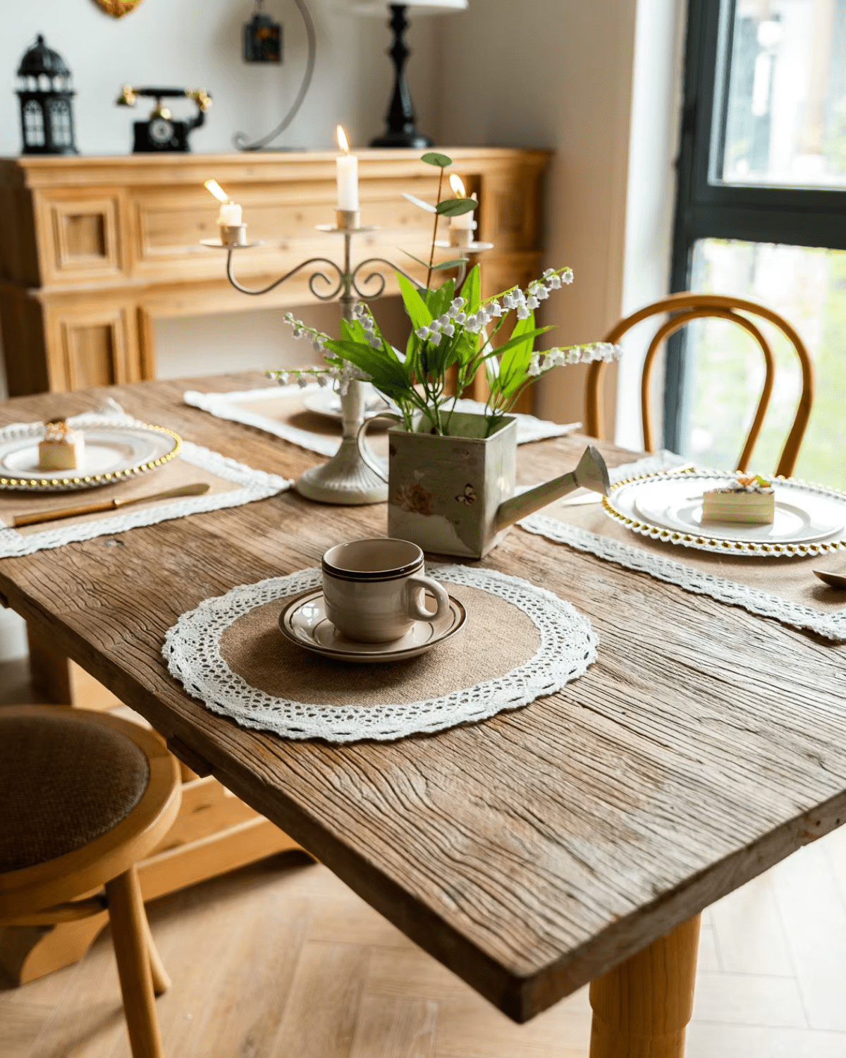 Set de table jute dentelle Jute - Matabledeco