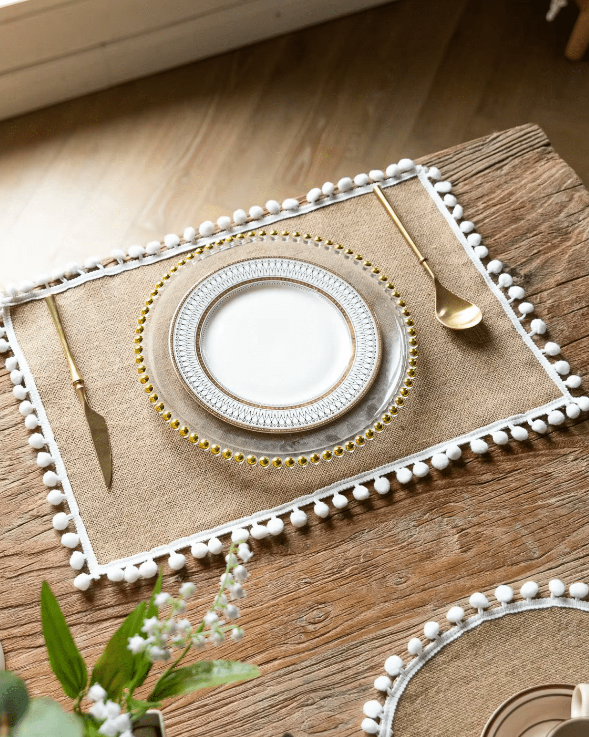 Set de table jute rectangulaire Jute - Matabledeco
