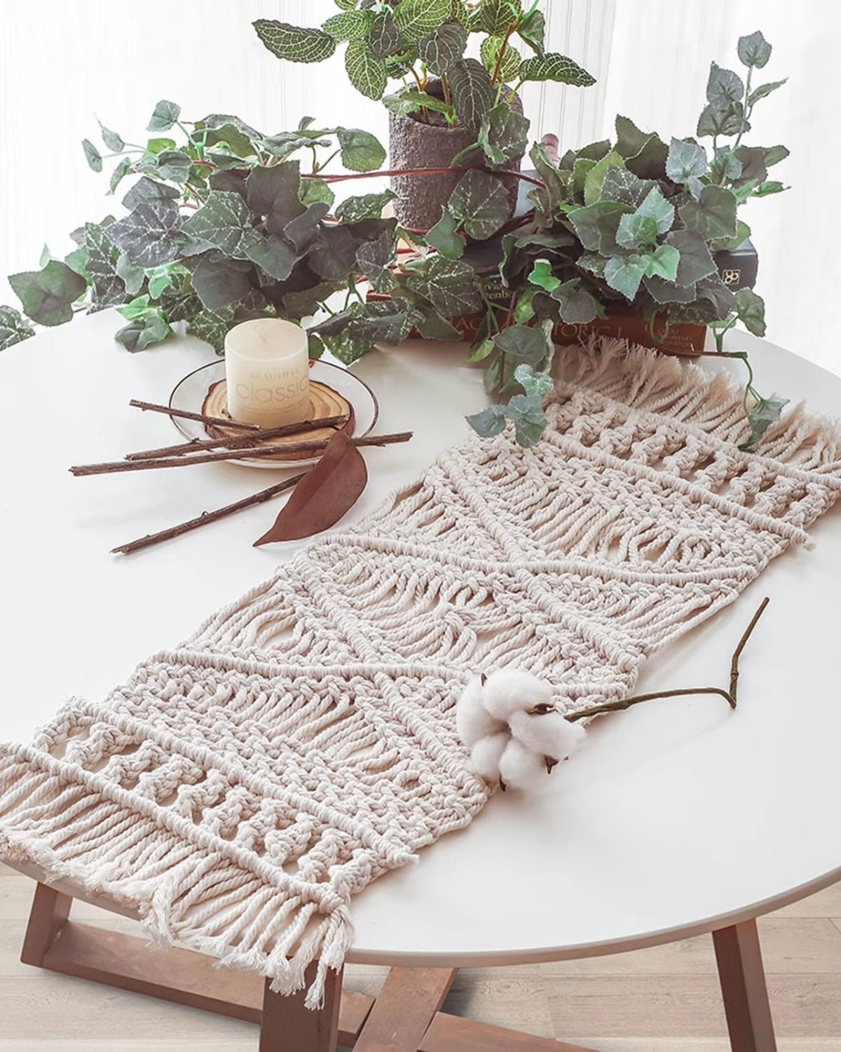 Set de table macramé Blanc - Matabledeco
