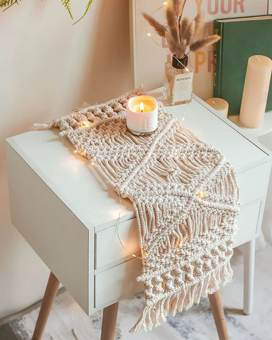 Set de table macramé Blanc - Matabledeco