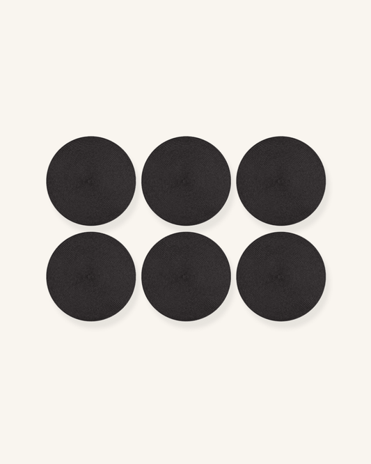 Set de table noir rond Noir - Matabledeco