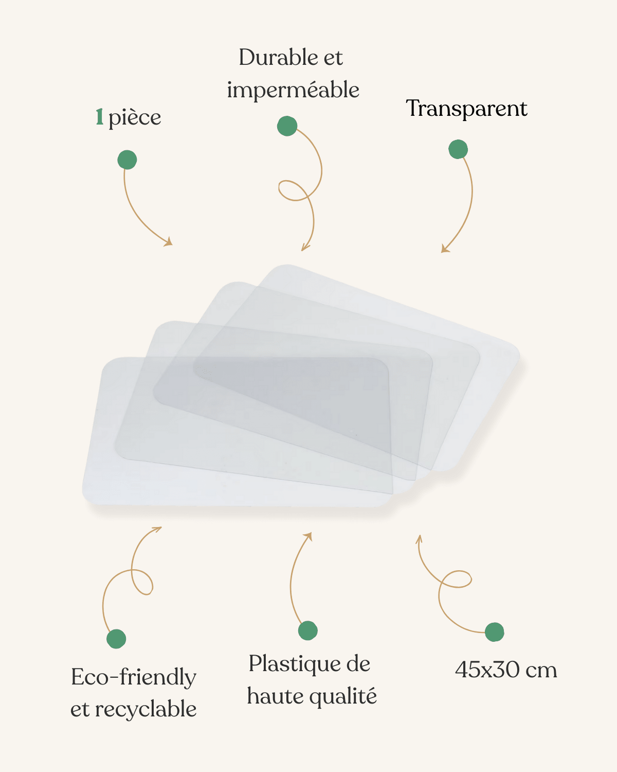 Set de table plastifié Transparent - Matabledeco