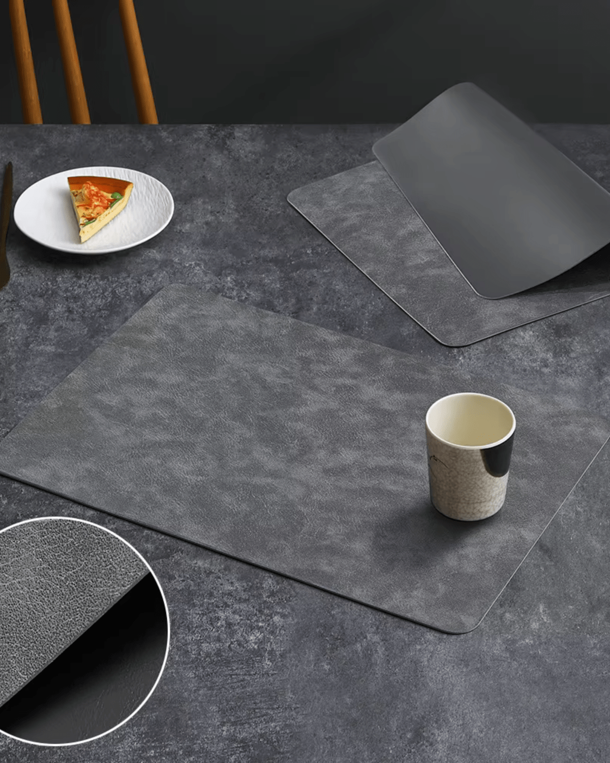 Set de table pvc rigide Ciel gris - Matabledeco