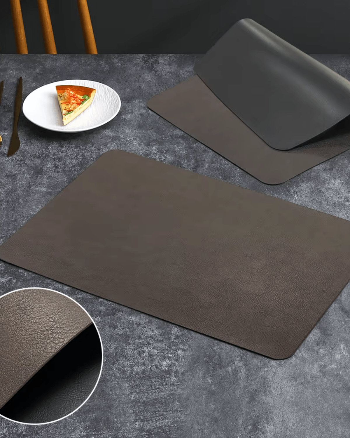 Set de table pvc rigide Marron noir - Matabledeco