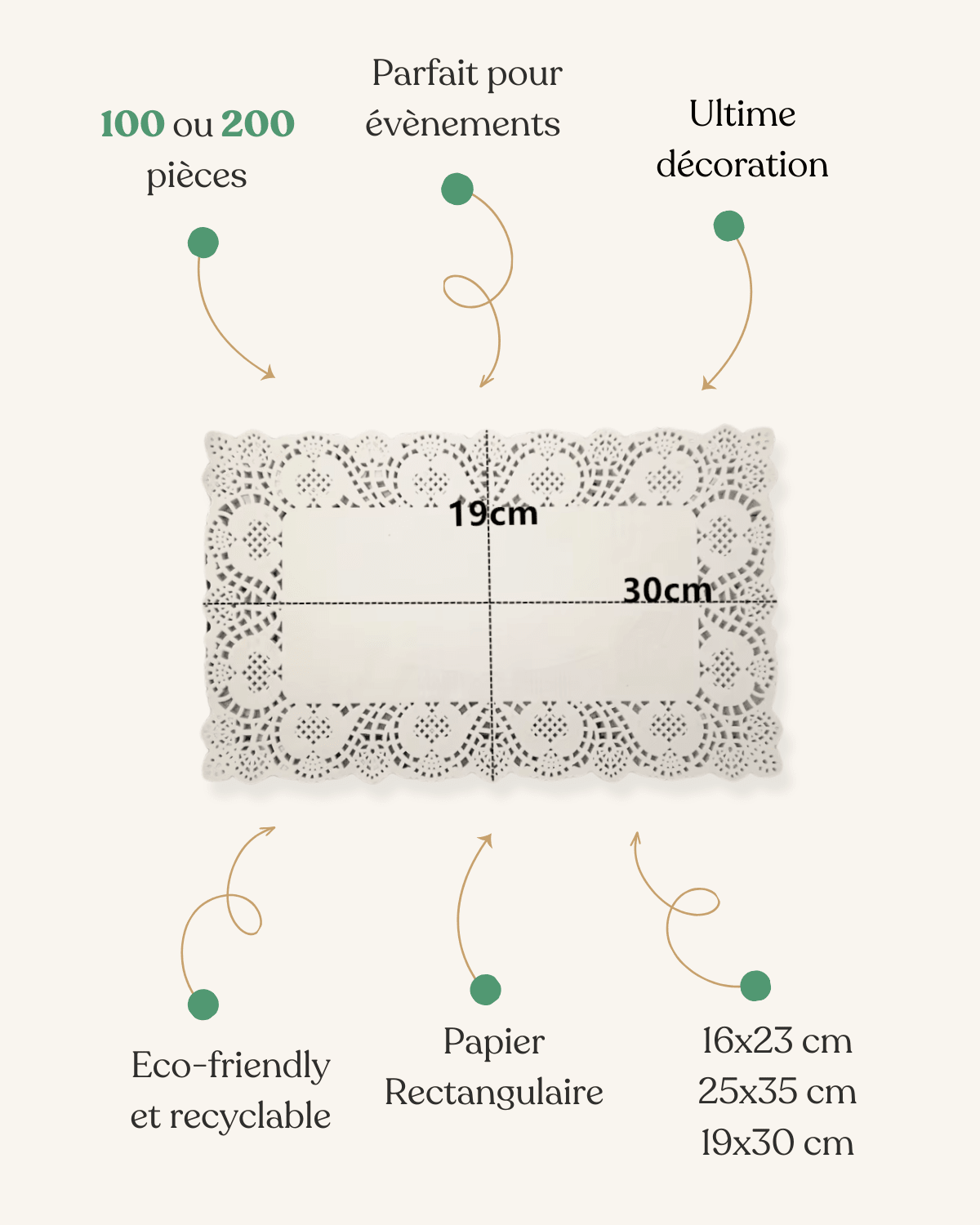 Set de table rectangulaire en papier jetable Blanc - Matabledeco