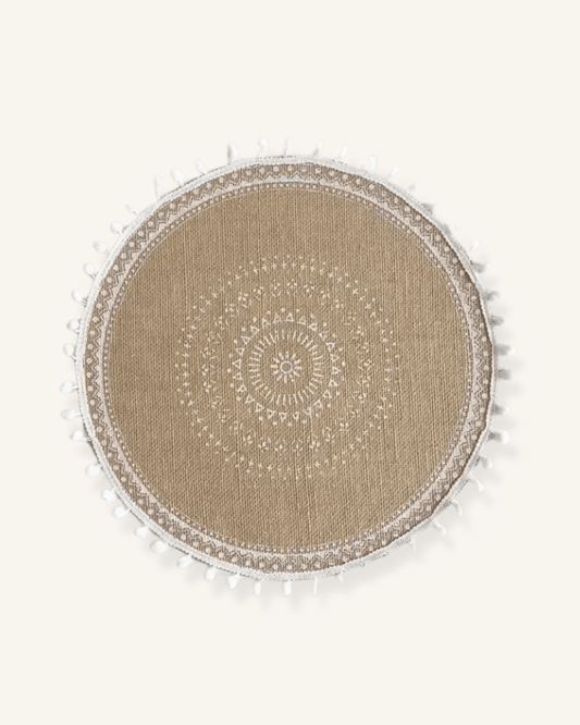 Set de table rond bohème Jute - Matabledeco