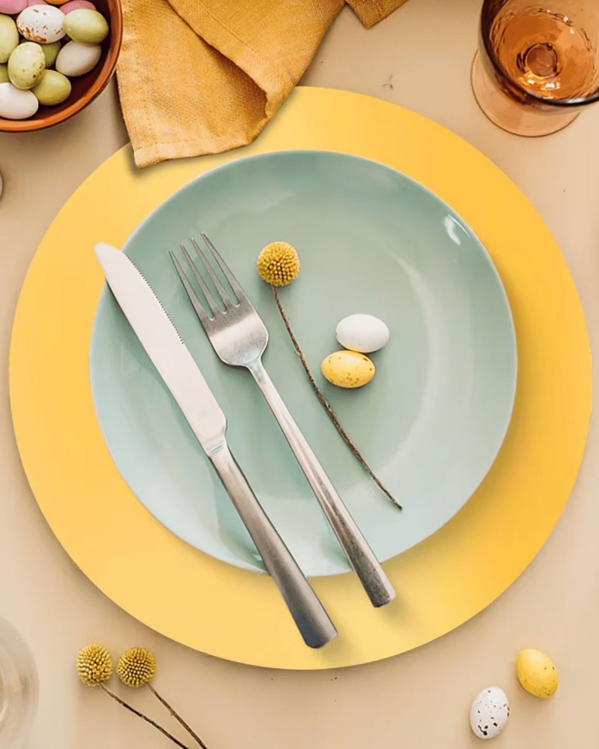Set de table rond doré Doré - Matabledeco