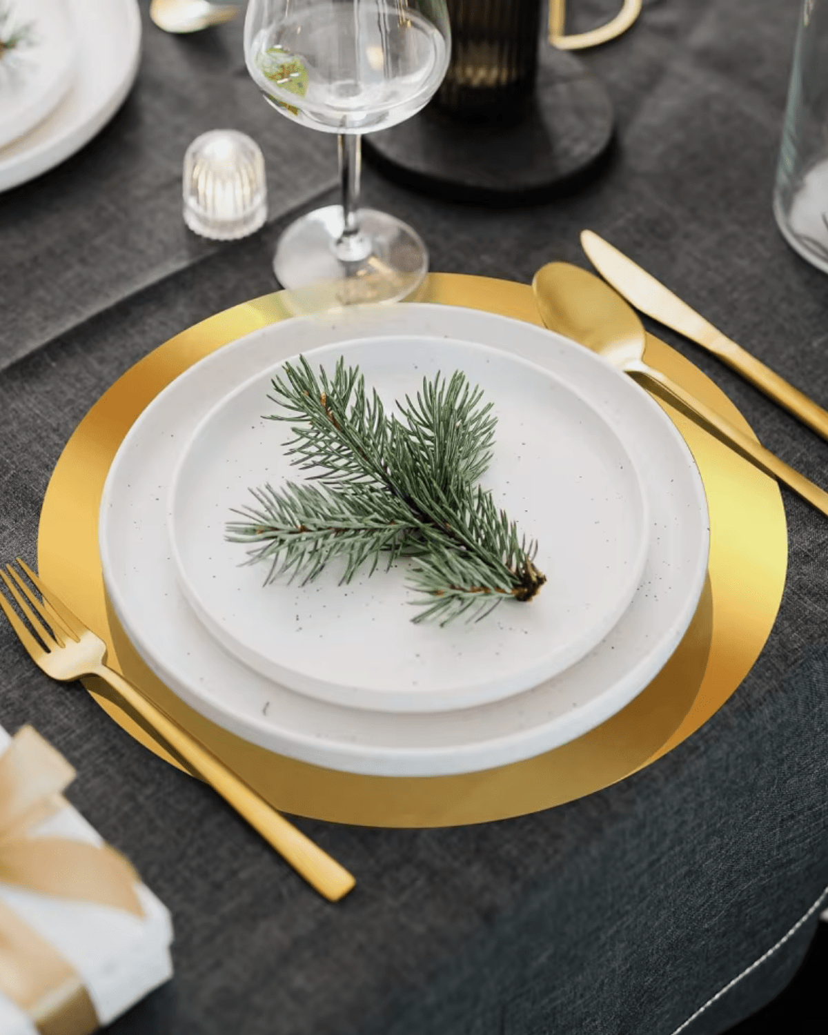 Set de table rond doré Doré - Matabledeco
