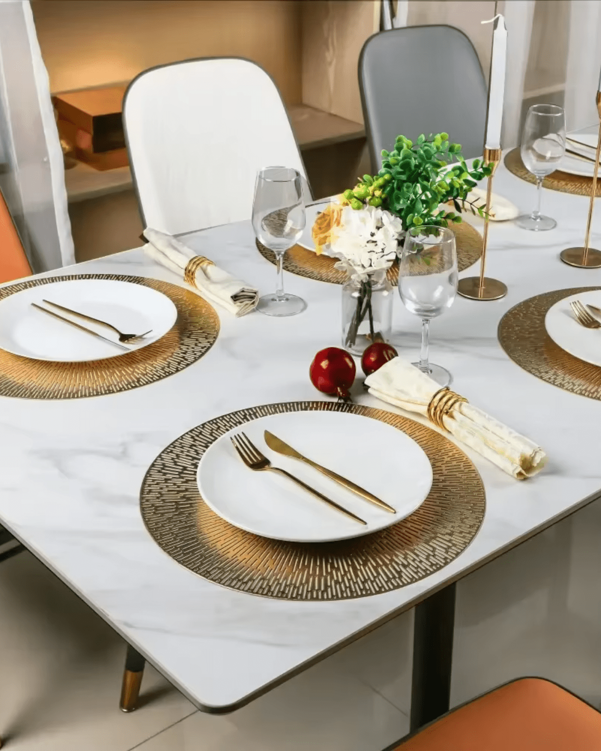 Set de table rond en pvc Doré - Matabledeco