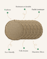 Set de table rond jute - Vignette | Matabledeco