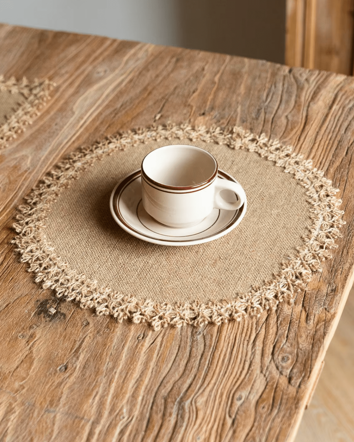 Set de table rond jute Jute - Matabledeco