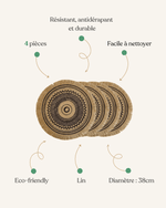 Set de table rond jute noir - Vignette | Matabledeco