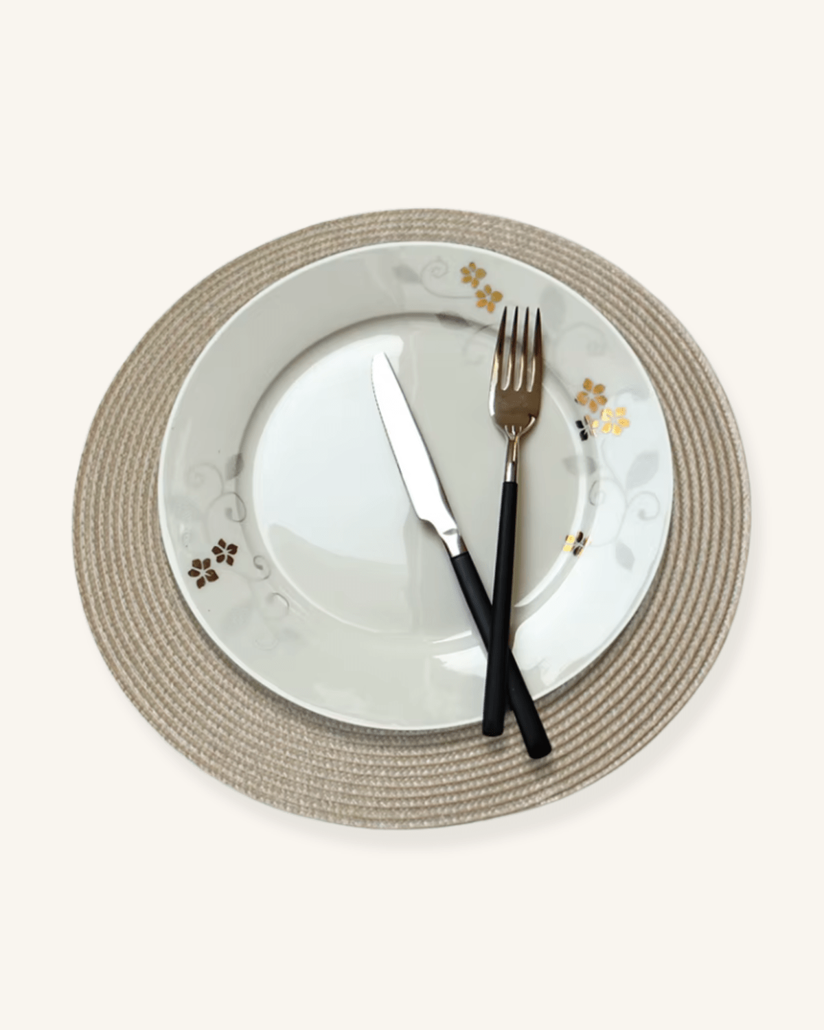 Set de table rond lavable Cream - Matabledeco