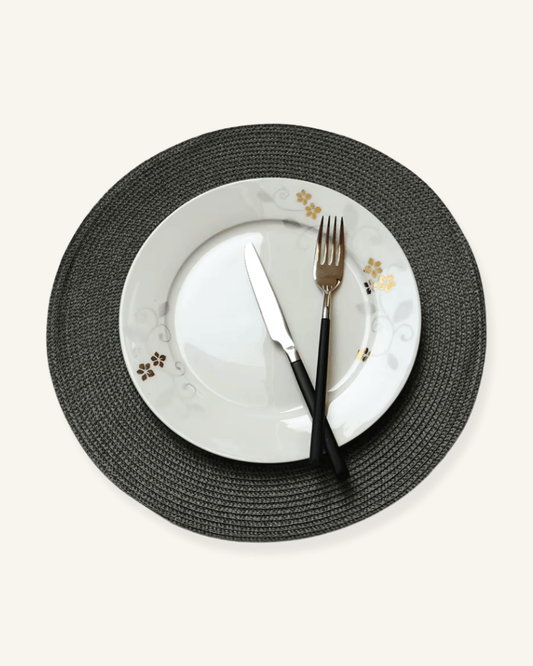 Set de table rond lavable Gris profond - Matabledeco